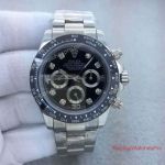 Stainless Steel Rolex Daytona Replica Watch Black Dial and Ceramic Bezel